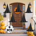 Helimoto 6-Piece Hanging Halloween Witch Hat Set – Black