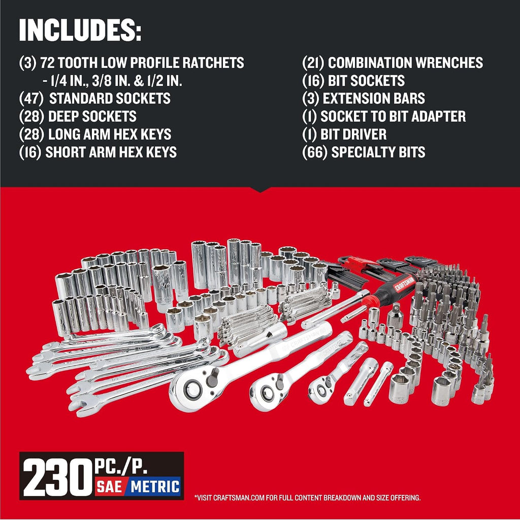 CRAFTSMAN CMMT45306 230-Piece VERSASTACK Mechanics Tool Set – Multicolor – product detail