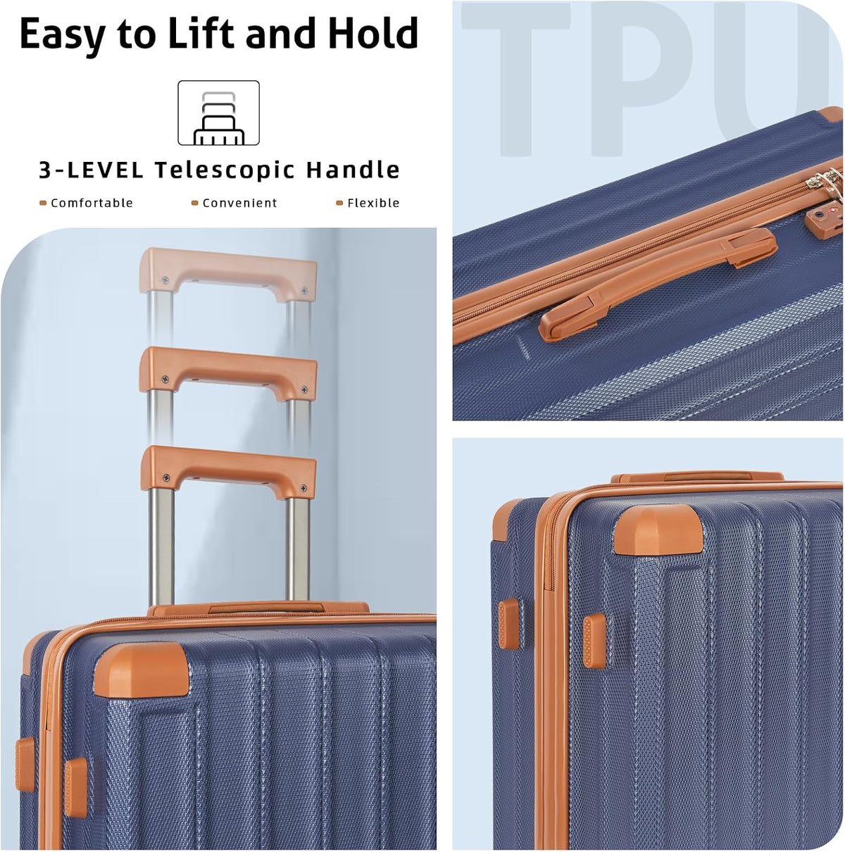 Cobens HLG-5PCS-PorscheBlue Luggage Set – 5 Piece Sets (20/24/28/DB/TB), Blue – Blue / 5 Piece Sets (20/24/28/DB/TB) – product detail