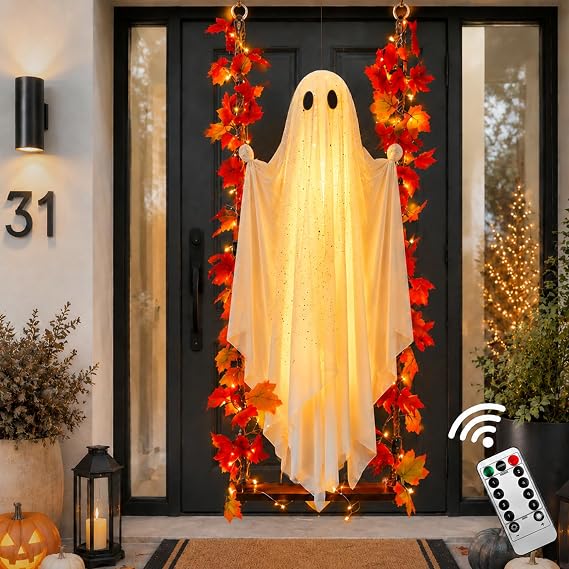 AYGXU SG-1 Lighted Halloween Ghost with Maple Leaf Swing