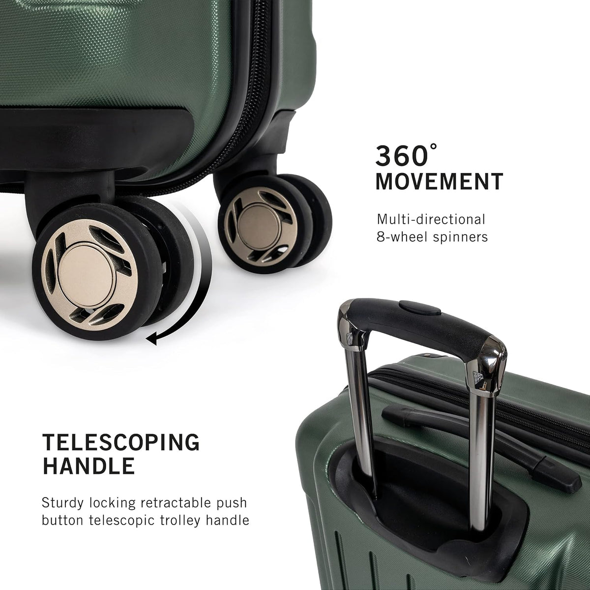 Kenneth Cole REACTION 5707206C Hardside Carry-On Suitcase – 20-Inch Carry On, Cilantro – Cilantro / 20-Inch Carry On – product detail