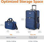 Amazon Basics Softside Luggage Set, 23-Inch Suitcase & 15-Inch Tote