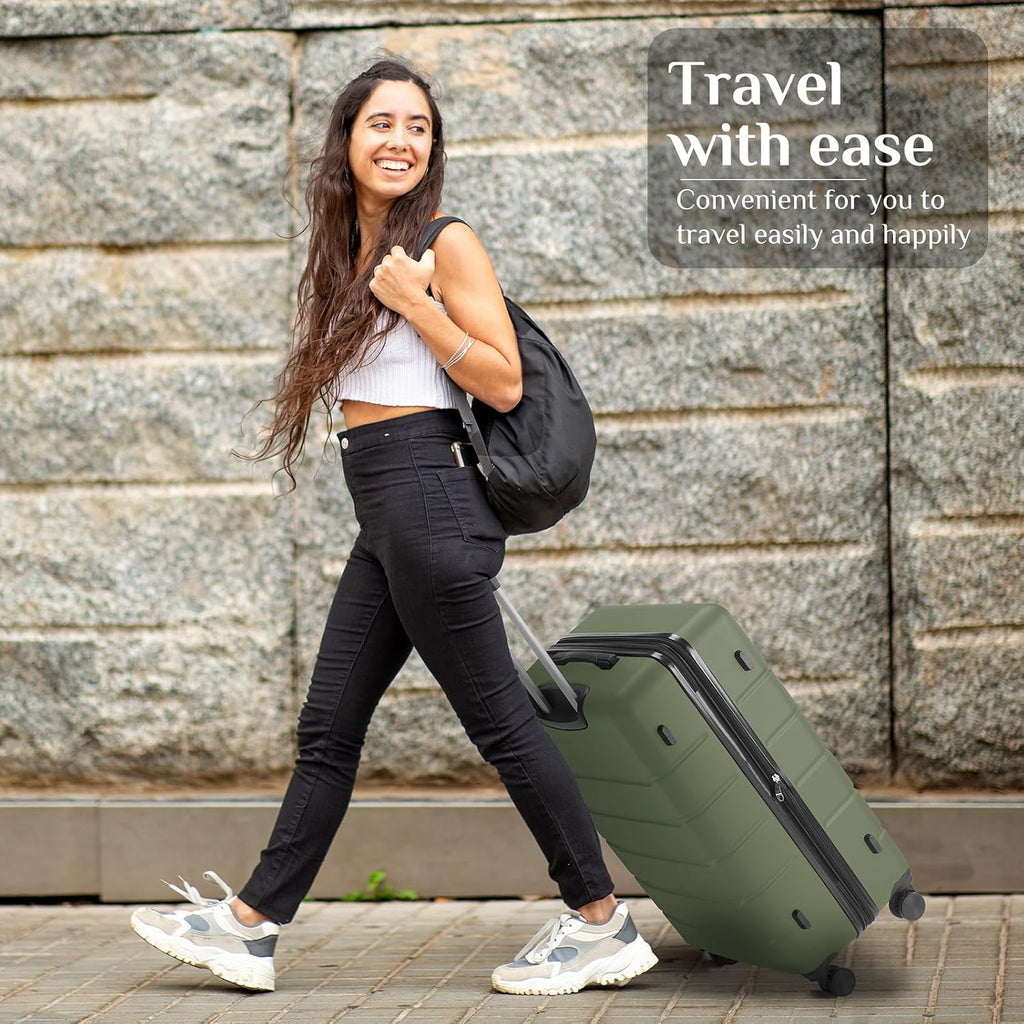 OLIXIS OLXLX-20IN Hardside Carry-On Suitcase – 20 IN, Olive Green – Olive Green / 20 IN – product detail