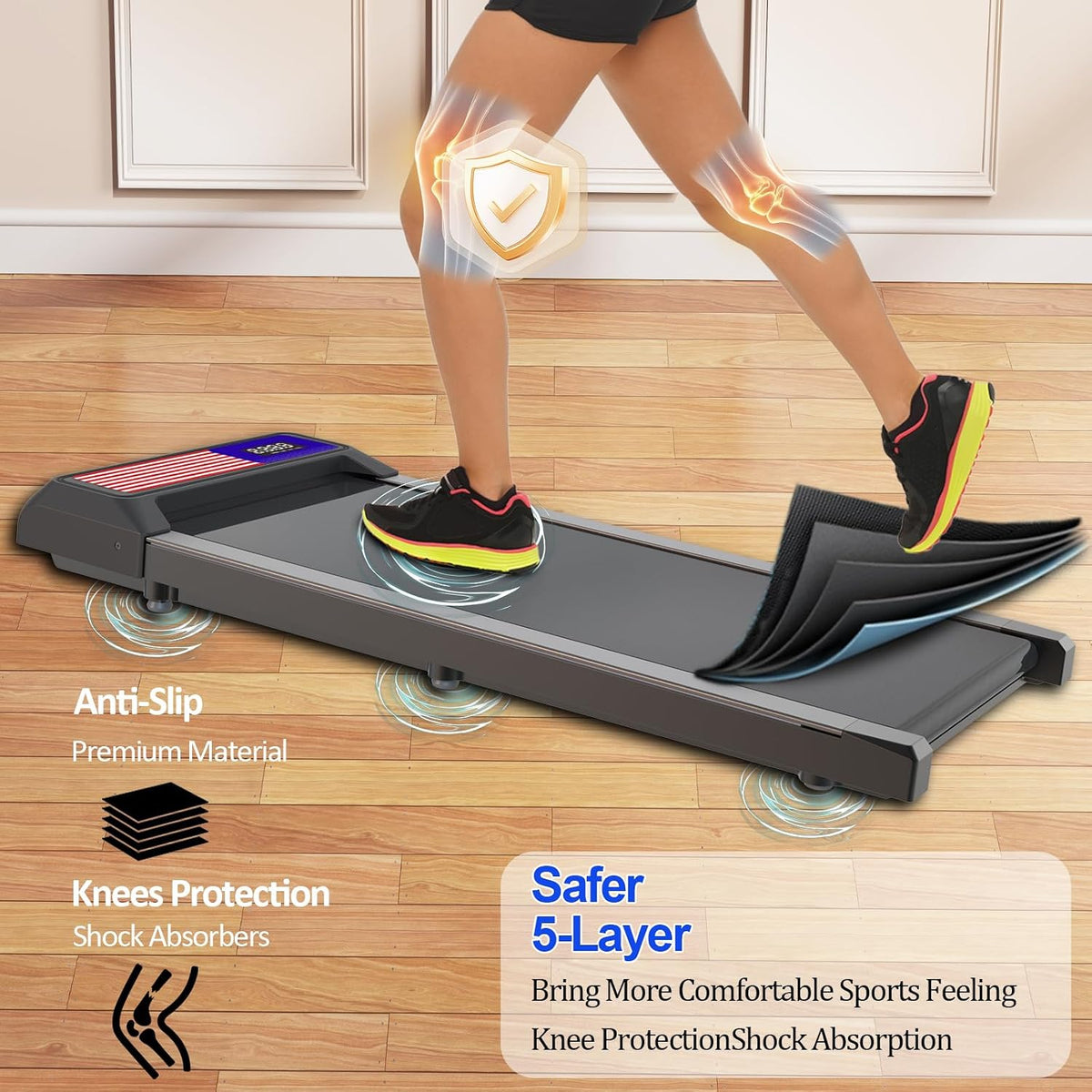 Upreign UP-LB01 Under-Desk Walking Treadmill – Black-Flag – product detail