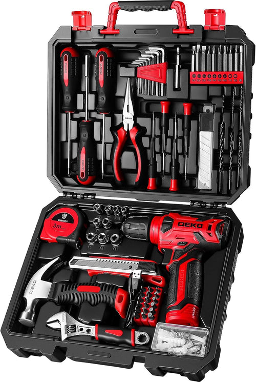 DEKOPRO Drill Set: 8V Cordless Drill, Home Tool Kit with 126 Piece Set · 1