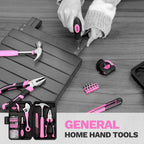 DEKOPRO DKMHTK086BMC-Pink 86-Piece Household Hand Tool Kit – Pink – product detail