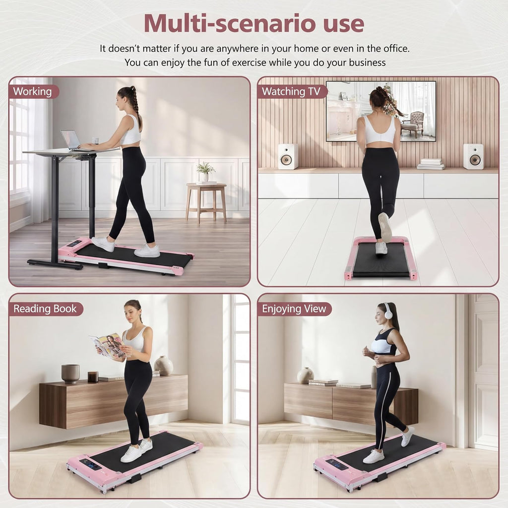 FUNMILY Under-Desk Walking Treadmill – Pink – product detail