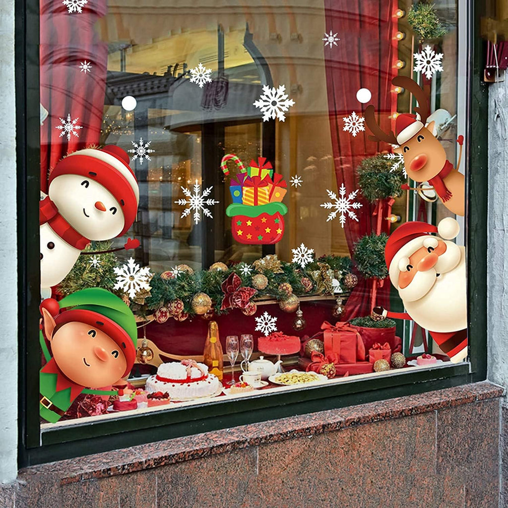 XIMISHOP Christmas Window Clings, 82-Piece Set