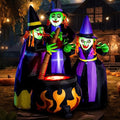 Joiedomi SL-3DLED 6-Foot Halloween Three Witches & Cauldron Inflatable – Green