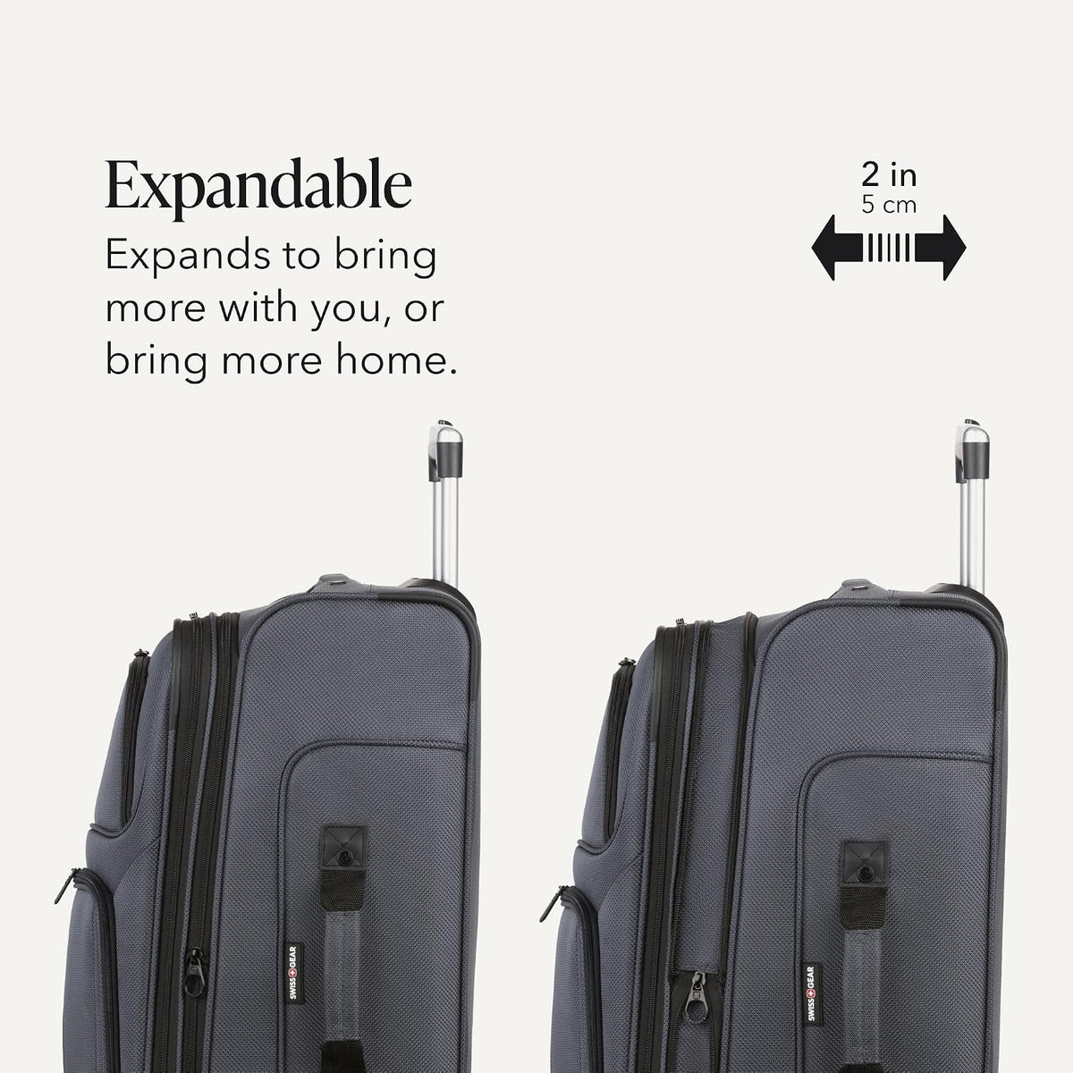 SwissGear Sion Expandable Softside Suitcase – Dark Grey / Checked-Medium – product detail