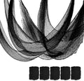 Qtisky 5-Piece Halloween Gauze Decorating Cloth Set – 72 x 30 inches, black