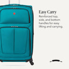SwissGear Sion Expandable Softside Suitcase – Teal / Checked-Large 29-Inch – product detail