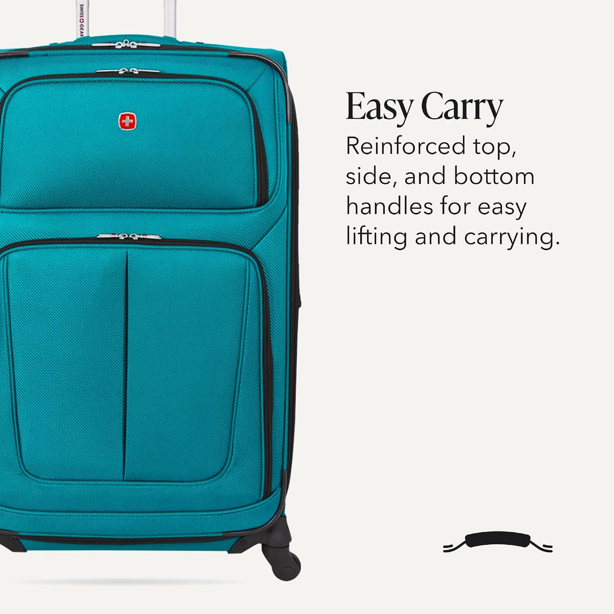 SwissGear Sion Expandable Softside Suitcase – Teal / Checked-Large 29-Inch – product detail