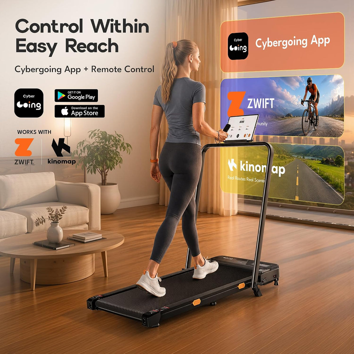 CYBERGOING T12 Walking Treadmill – Black – product detail