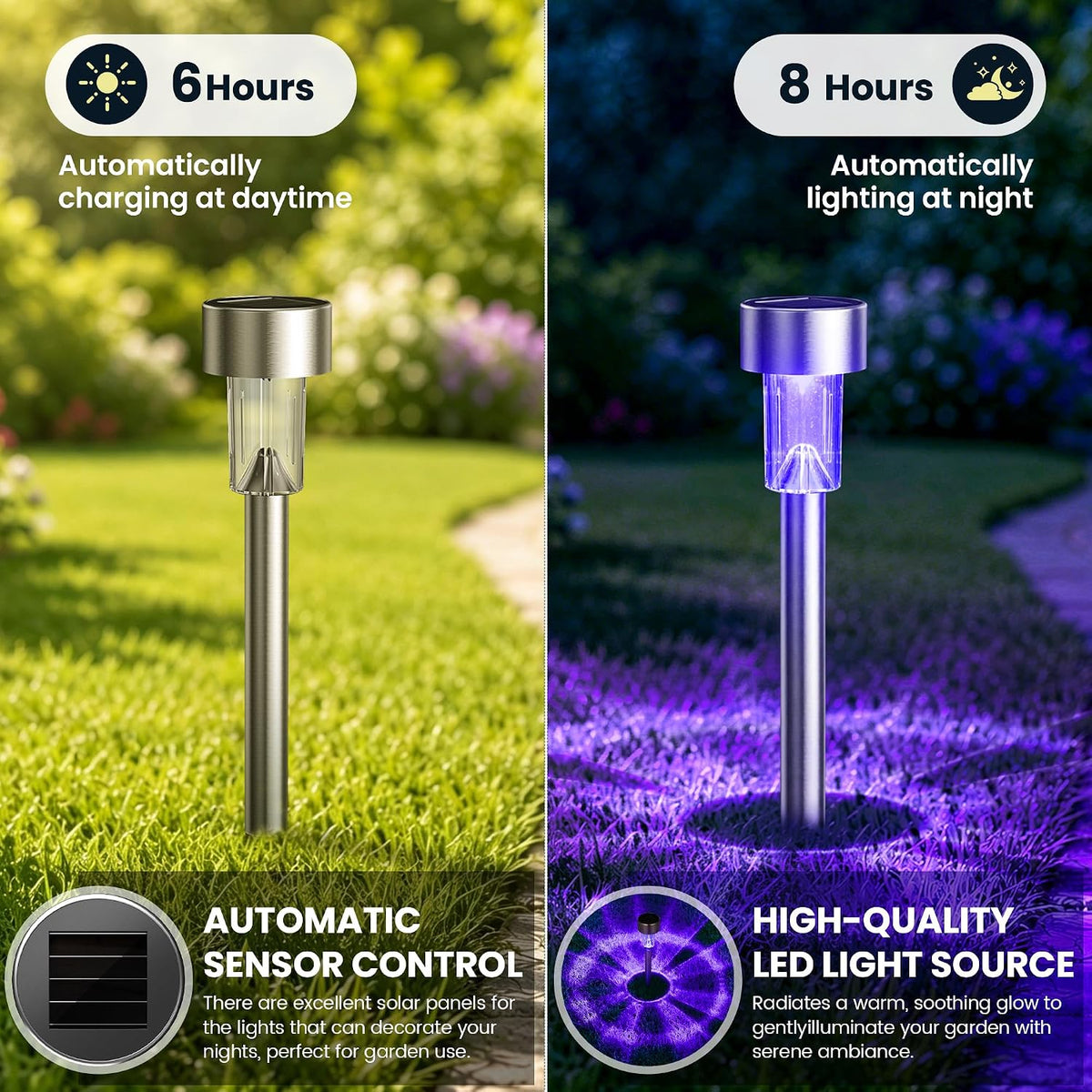GIGALUMI 11762 Halloween Solar Pathway Stake Lights – 12 pack, Purple – Purple / 12 pack – product detail