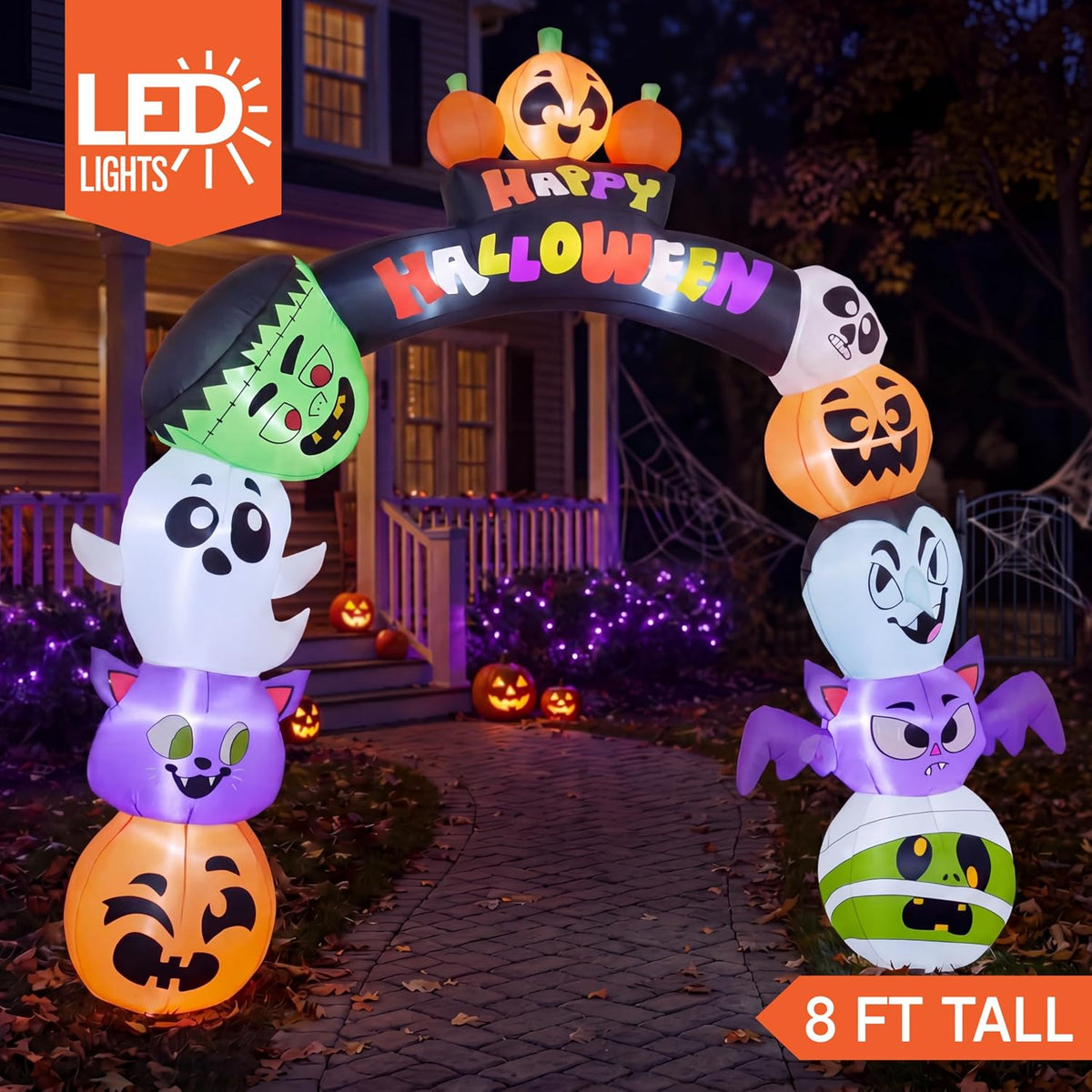 Joiedomi JOI-LZ-30612 8-Foot Halloween Pumpkin Archway Inflatable – Multicolor – product detail
