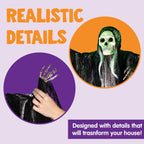 JOYIN 3-Piece Hanging Halloween Grim Reaper Set – 31.5, 53 and 31.5 inches, Grey – 31.5”，53“ and 31.5“ / Grey – product detail