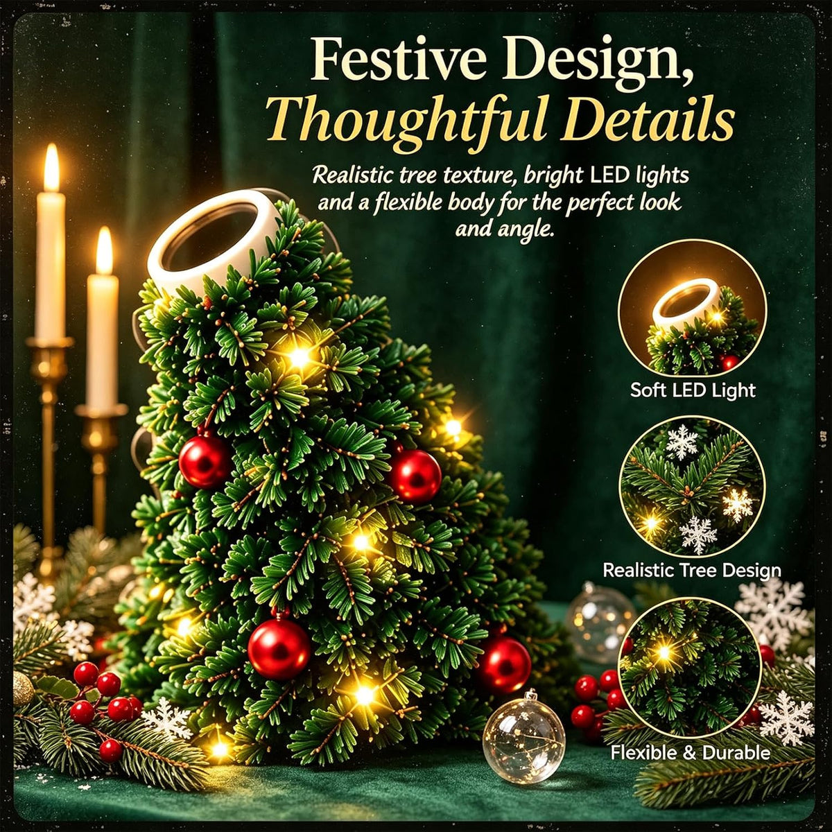 Christmas Tree Ceiling Projector Night Light, Plug and Play HD Christmas Projector · 3