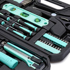 Amazon Basics 142-Piece Household Tool Kit with Storage Case – Turquoise – product detail