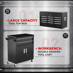INTERGREAT 8-Drawer Rolling Tool Chest with Detachable Top – 8 Drawers, Black – Black / 8 Drawers – product detail