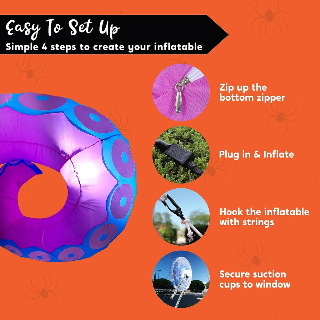 Joiedomi 30554 3-Piece Halloween Octopus Tentacle Inflatable Set – Purple – product detail