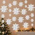 OuMuaMua White 3D Snowflake and Garland Set, 14 Pieces
