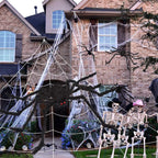OCATO HF2106006 200-Inch Halloween Web & 59-Inch Spider Decoration Set – 200", Black – Black / 200" – product detail