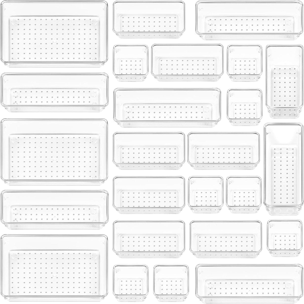 Vtopmart Clear Drawer Organizer Trays, 25-Pack