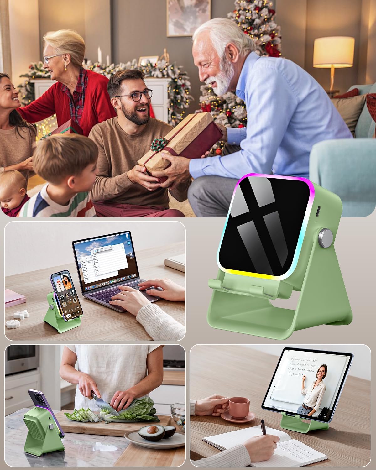Oresoc Bluetooth and Induction Speaker Phone Stand, Green