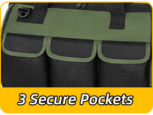 NECKORY QI-065 Wide-Mouth Tool Bag with Shoulder Strap – M, Army Green & Black – M / Army Green & Black – product detail