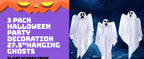 JOYIN 10543 3-Pack 27.5-Inch Hanging Halloween Ghost Decorations – white – product detail
