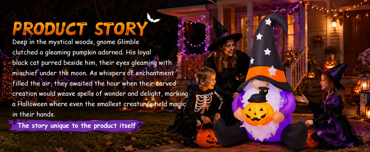 GOOSH 69496 5-Foot Halloween Gnome & Pumpkin Inflatable – purpole – product detail