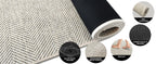 HDFK Herringbone Kitchen Rug Set, Beige, 2 Pieces