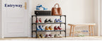 Kitsure Three-Tier Shoe Rack, Black, 27.5 in
