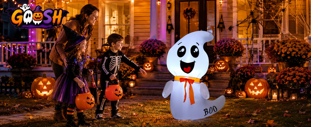 GOOSH 4-Foot Halloween Ghost Inflatable – White – product detail