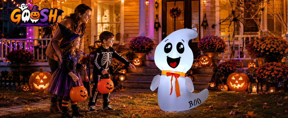GOOSH 4-Foot Halloween Ghost Inflatable – White – product detail