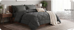 CozyLux Queen Comforter and Sheet Set, 7 Pieces, Dark Grey