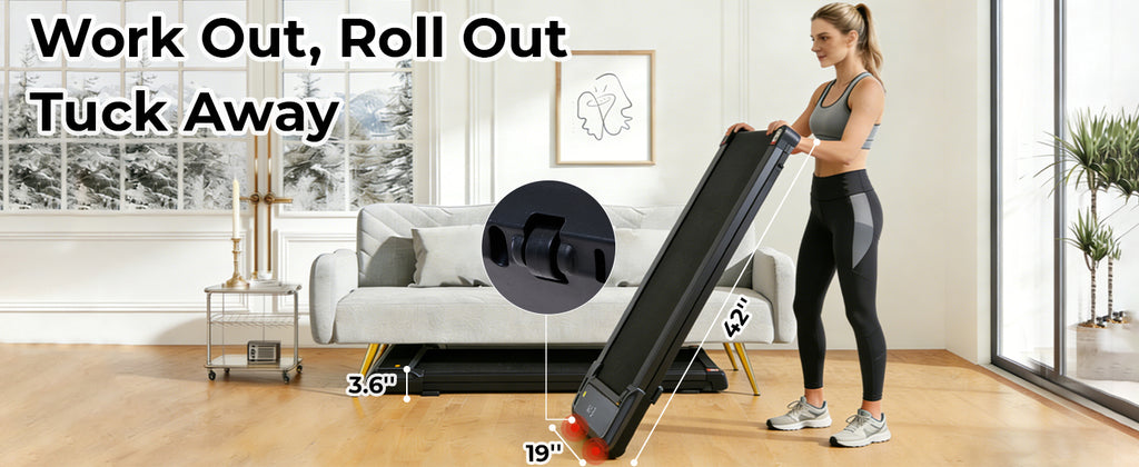 KMFurnila PBJ-P01-V2 Under-Desk Walking Treadmill – Dark Black – product detail