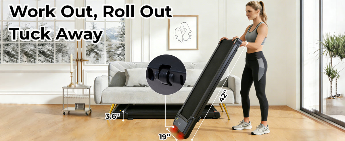 KMFurnila PBJ-P01-V2 Under-Desk Walking Treadmill – Dark Black – product detail