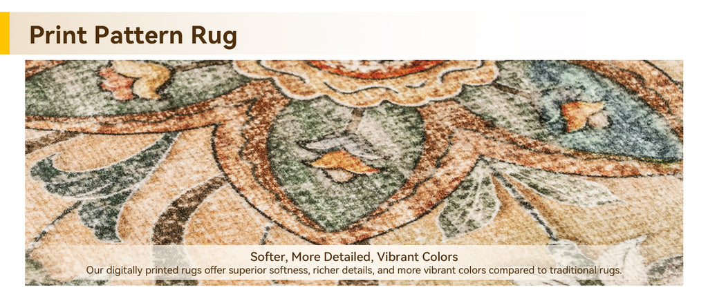 RELEANY Vintage Floral Area Rug, Brick/Brown/Green, 8 x 10 ft