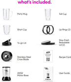 Magic Bullet MBR-1101 Personal Blender Set, Silver