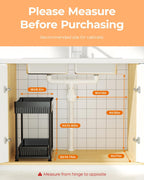 Sevenblue Two-Tier Under-Sink Organizers, Black, 3-Pack