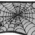 AerWo Black Lace Spiderweb Mantel Scarf