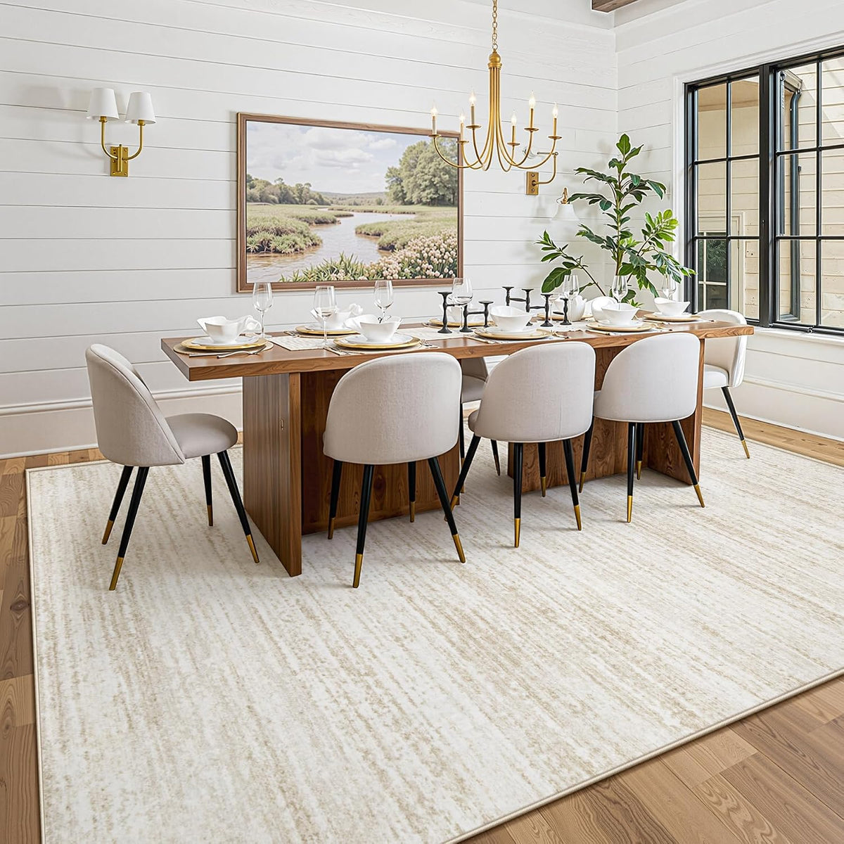 Zomfy Printed Area Rug, Beige, 8 x 10 ft