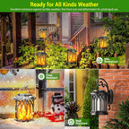 KOOPER DL-002 Solar Flickering-Flame Lanterns – 4 Pack, Black – Black / 4 Pack – product detail