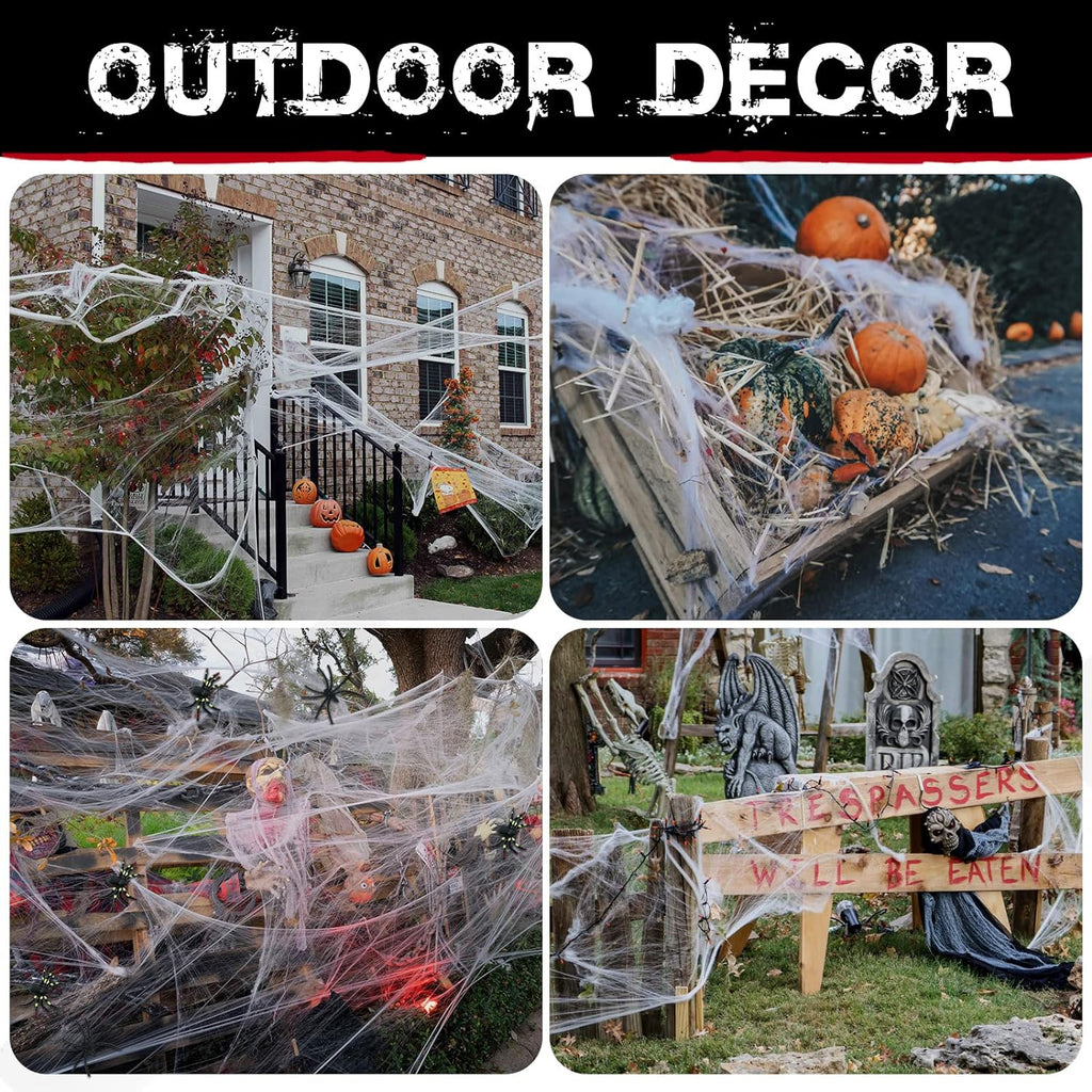 ZPISF MAX-002 Stretchable Halloween Spider Web with 150 Decorative Spiders – Extra Large, White – Extra Large / White – product detail