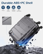 Coolife Hardside Suitcase – Large Checked(28in), Charcoal – Charcoal / Large Checked(28in) – product detail