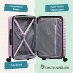 U.S. Traveler US09181L30 Hardside Suitcase – Checked-Large 30-Inch, No USB Port, Lavender – Lavender / Checked-Large 30-Inch, No USB Port – product detail