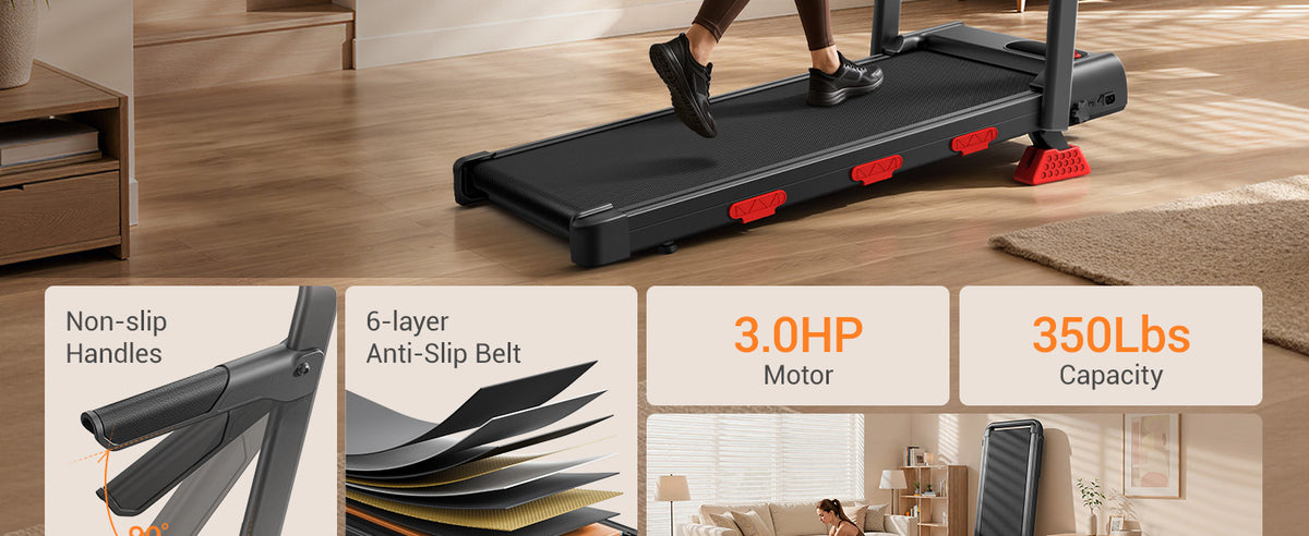 LONTEK Walking Treadmill – Ivory Black – product detail