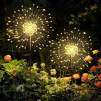 GIGALUMI Solar Firework Garden Lights, Warm White, 2-Pack